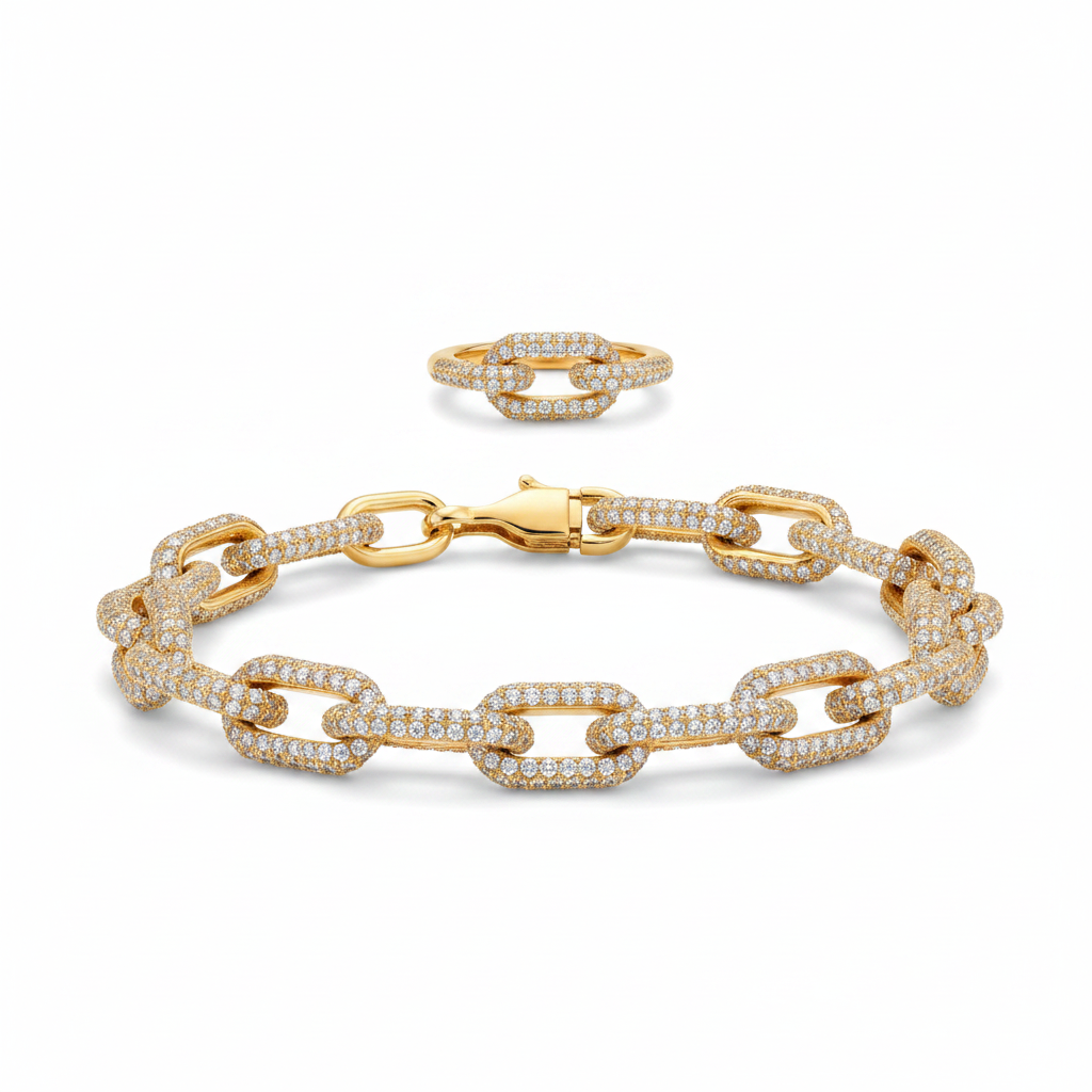 Parure Maillons Cristallins